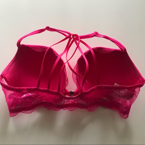 La Senza Hot Pink Lace Strappy Push Up Bra 38C - Picture 4 of 5